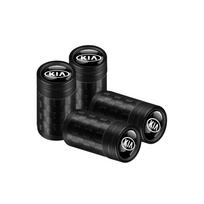 HRHT5 New 3D Car Accessories Wheel Carbon Fiber Valve Caps Stem Case For KIA GT Line Forte Seltos K5 Sportage Ceed Soul Cerato Sedona juoda