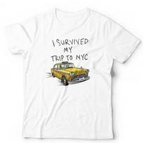 Išgyvenau kelionę į NYC Marškinėliai Unisex Juokingi Humoras Niujorkas JAV Šventė S