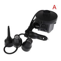 Portable Electric Inflatable Pump With 3 Nozzles Air Mattress Boat Auto Air Inflatable Pump For Car Home Use Camping Inflator black