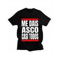 Men'S & Women'S Spanish Humor T-Shirt | Me Dais ASCO - CASI ToDOS Funny Saying - Black with White & Red Text - Loose Fit Casual Streetwear - Spanish S juoda