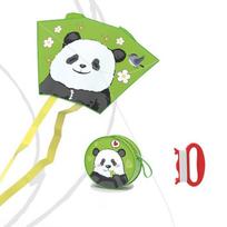 Handheld Cartoon Panda Wind Kites Frameless Foldable Children Kite Toys  Fun Sports žalia