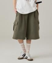 Urban Age Bermuda Pigment One-Pleat Cargo Sweat Shorts Khaki Reference/M