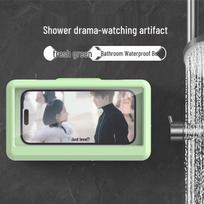Waterproof Bathroom Phone Holder – Touchscreen, No-Drill Mount for Bath or Kitchen white