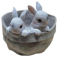 Rabbit Flower Pot Succulent Planter Garden Pots Bunny Decorative Flower Pot Animal Shaped Planter gray