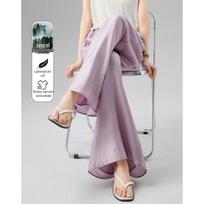 Demana Tencel Blend Wide-Leg Casual Pants S šviesiai violetinė spalva