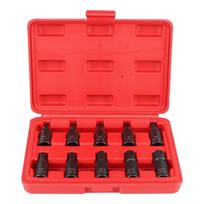 For Car Auto Accessories 12 Point Torx Bit Socket Set M4-M16 3/8 Inch Drive Socket Wrench Tool 10pcs Premium Cr-Mo Steel Black