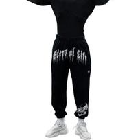 Men Sweatpants Letter Print Ankle-banded Drawstring Elastic Waist Thickened Loose Basketball Jogging Outdoor XXXL juoda