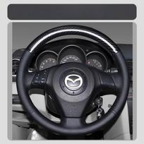 For Mazda 3 Axela 2004-2009 Mazda 5 2005-2010 Hand-Stitched Non-slip  Leather carbon fibre Car Steering Wheel Cover 1