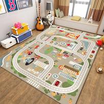 Non-Slip Living Room Carpet - Stain Resistant Full Coverage Mat for Bedroom & Coffee Table Areas 80*120cm