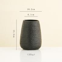 Simple Modern Black Ceramic Vase for Living Room – Ideal for Artificial or Fresh Flowers, Hydroponics, and Elegant Decor