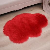 Cloud-Shaped Long Pile Rug for Bedroom or Living Room - Cute, Luxurious, and Machine Washable Cloud 60*90cm raudona