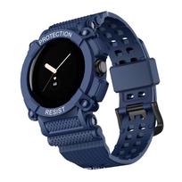TPU Solid Color Strap for Google Pixel Watch 2 - Business Style Google Pixel Watch 1-2 Series tamsiai mėlyna spalva