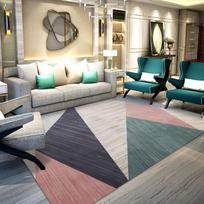 Modern Geometric Non-Slip Rug for Living Room Home Decor Easy Cleaning Carpet Coffee Table Mat 80*120cm