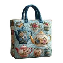 Quilted Vintage Handbag Women Tote Bag Shoulder Bag Machine Washable Floral Purse for Commuting Travel Grocery Shopping Beach N