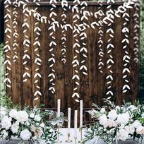 4M Mirror Gold Paper Leaf Garlands Leaves Streamer Decorations Hanging for Gold Birthday Baby Shower Wedding Xmas Party Decor 4m