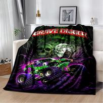 3D Monster Jam Monster Truck Cartoon Blanket,Soft Throw Blanket for Home Bedroom Bed Sofa Picnic Travel Office Cover Blanket Kid 75x90cm