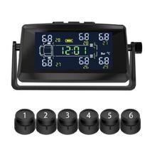 Belaidė 6 padangų TPMS 8 bar didžiausias slėgis Nuotėkio aptikimas LCD ekranas Išorinis padangų slėgio monitorius ABS įrenginys kemperiams 1