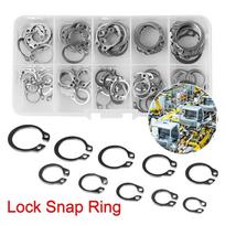100PCS Durable Holes Shaft Stainless Steel Collar Washer E-type Cir Clip Lock Snap Ring Circlip Set 100pcs