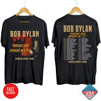 NAJAS Bob Dylan Rough And Rowdy Ways Pasaulinės Koncertų Serijos 2025 Marškinėliai Unisex Gerbėjo Dovana Unisex Marškinėliai M brown