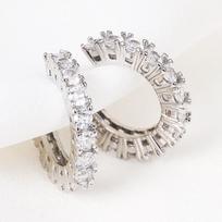 Modern Zirconia Ear Cuff: No-Piercing Rhinestone Earring for Women white