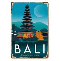 DORA Tin Sign Bali Indonesia Landscape Vintage Travel Metal Poster  xcm Postcard Tin Sign 20x30cm（7.8x11.8inch）