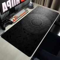 PC Black Dark Pattern Mouse Pad with Edge Locking Process Washable AntiSlip Base XXL Mouse Mat for Laptop Desktop 800x400x2mm