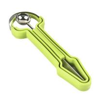Stainless Steel Fruit Carving Knife Melon Baller Set 3-In-1 Watermelon Scoop Decorating Tool for Fruit Art Kitchen Tool for DIY Platters Desserts žalia