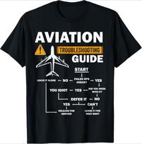 Funny Aviation Troubleshooting Guide Airplane Pilot Aircraft Design100 Cotton Oneck Short Sleeve Printed Unisexs Tshirt S įvairiaspalvis