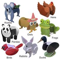 DIY Animal Flower Pot Cartoon Desktop Succulent Planter Garden Ornament Crafts gray