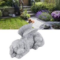 Pet Memorial Statue Resin Sleeping Pet Angel Garden Sculpture for Pet Memorial Gravestone Ornament Angel Dog