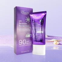 Apsauginis kremas nuo saulės SPF90+++ Balinantis veido ir kūno kremas nuo saulės, skirtas riebiai odai, atsparus vandeniui ir prakaitui, apsaugantis nuo UV spindulių 50 g purple