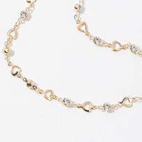 Cross-Border French Style Long Diamond Tassel Heart Choker Necklace for Women