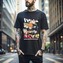 100% cotton TOPS UNISEX TEES MENS WOMENS Haikyuu T-shirt Volleyball Kuroo Tetsurou Kozume Kenma Sport Anime Shirt 453 4XL