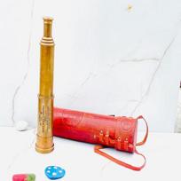 83.82 cm Brass Telescope with Leather Case Replica East India Company Maritime Spyglass Classic Gift