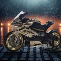 Didelio sudėtingumo surenkamas kaladėlių motociklo modelis - mechaniniai lenktyniniai žaislai, namų dekoracija, šventinės dovanos