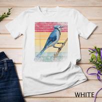 Vintage Retro Blue Jay Bird Unisex T-shirt L
