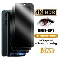 3Pcs Anti-Spy Privacy Tempered Glass VIVO Y04 Y29 Y38 Y36 Y27 Y27S Y02T Y02A Y02 Y16 Y02S Y35 Y76 Y15A Y15S Y12S Y12A Y20I Y51 Y15 Y11 V21 V50 Lite 4G VIVO Y16 juoda