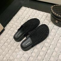 Grape mother same breathable hollow mesh lazy one pedal thick bottom half drag round head casual versatile bag head slippers 35 juoda