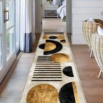 1Pcs Anti Fatigue Kitchen Rugs Golden Geometric Print Waterproof Non-Slip Thick Cushioned Kitchen Mat Heavy Duty Comfort Standing Mat  Hallway Runner 40*60cm