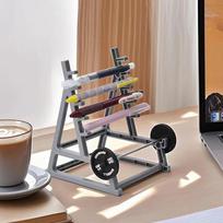 Creative Desktop Barbell Rack Pen Rack Fun Desk Accessories Office Funny Pen Container For Men Desk Mini Pen Organizer Gifts