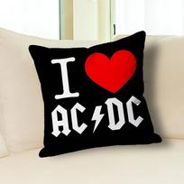 A-AC Back in Black D-DC Pillow Cases for Bedroom Living Room Sofa Home Decor Polyester Cushion Cover with Zipper 30cmx30cm