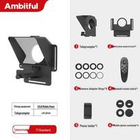 Ambitful Zhijie T1 Teleprompter: Compact Wide-Angle for Live Streaming, Compatible with Mobile Phones and DSLR Cameras