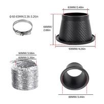 Air Intake Turbo Inlet Pipe Air Intake Turbo Inlet Pipe Set Car Front Bumper Turbo Inlet Pipe Easy Installation Carbon Fiber