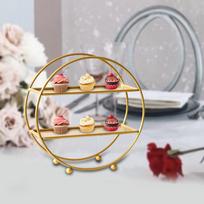 2 Tier Cupcake Stand Plate Tiered Serving Tray for Celebration Wedding Party auksas