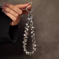 In Stock: Crystal Wrist Phone Strap with Charm Keychain Accessories