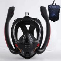 Snorkeling Mask Double Tube Silicone Full Dry Diving Mask Adult Swimming Mask Diving Goggles Self Contained Underwater Breathing Li Practical Use L/XL