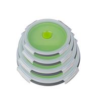 Kompaktiškas sulankstomas silikoninis dubuo - Maistinis, ištraukiamas kelioninis pietų dėklas lauko iškyloms ir greitai paruošiamiems makaronams. 350ML Round Lunch Box (OPP bag) white