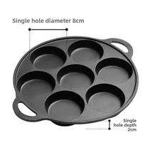 New 7-Hole Cast Iron Pancake Pan Cast Iron Practical Flat Frying Iron Pan Grilling Frying for Egg