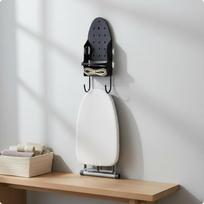 Wall Iron Holder Space Saving Board Rack Easy to Install Ironing Mount for Black Iron Holder