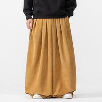 2026 Spring Autumn Men Corduroy Wide Leg Pants Men Chinese Styles Loose Warm Casual Hip Hop Trousers Mens Streetwear Pants M chaki